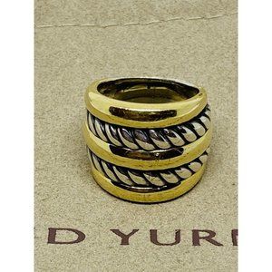 Sold! David Yurman 18kt Gold/Sterling Silver Wide Classic Cable Band 4.5 17.7MM